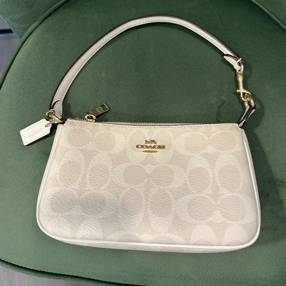 Coach Cream Shoulder Bag with Gold Accents